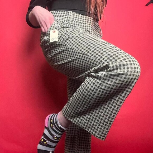 Vintage green and cream houndstooth pants 💚🤎​​​​​ - Picture 2 of 8